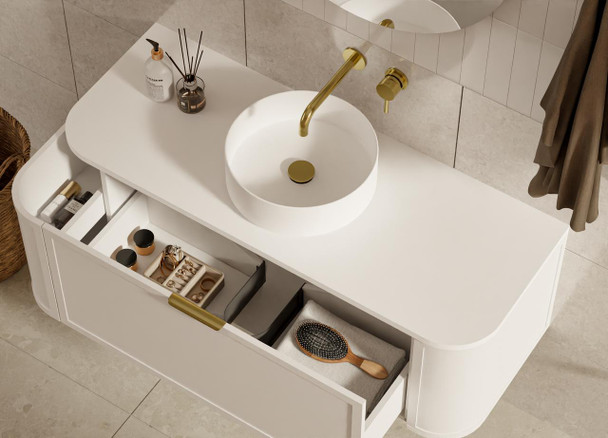Chelsea White Wall Hung Vanity 900mm 