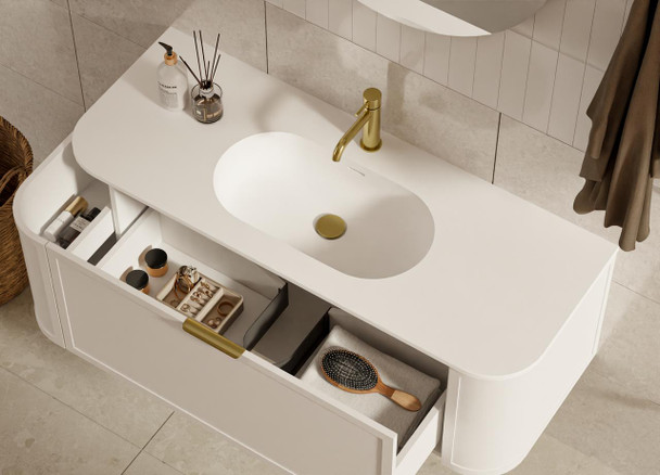 Chelsea White Wall Hung Vanity 900mm 