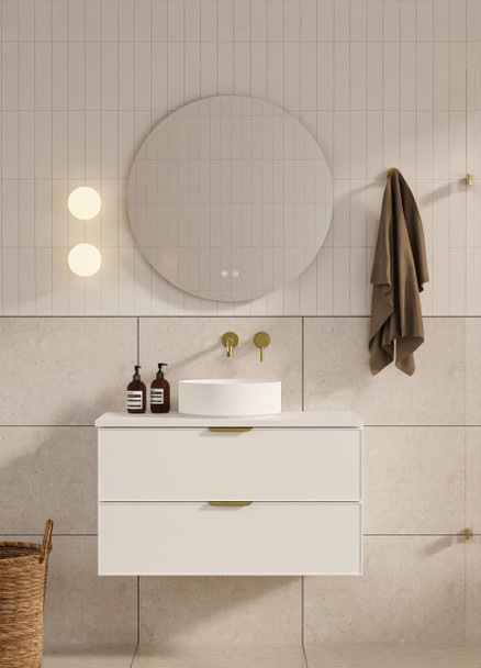 Hadley Matte White Wall Hung Vanity 900mm