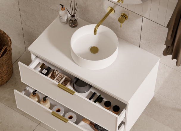 Hadley Matte White Wall Hung Vanity 750mm