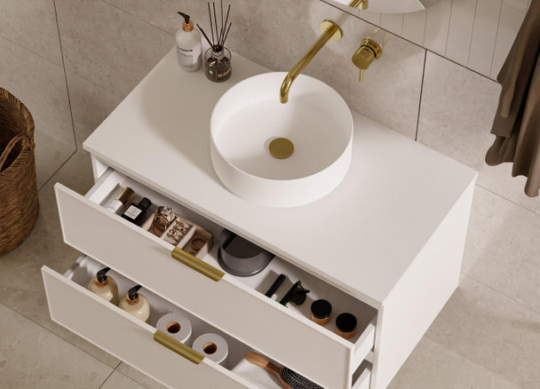 Hadley Matte White Wall Hung Vanity 750mm 
