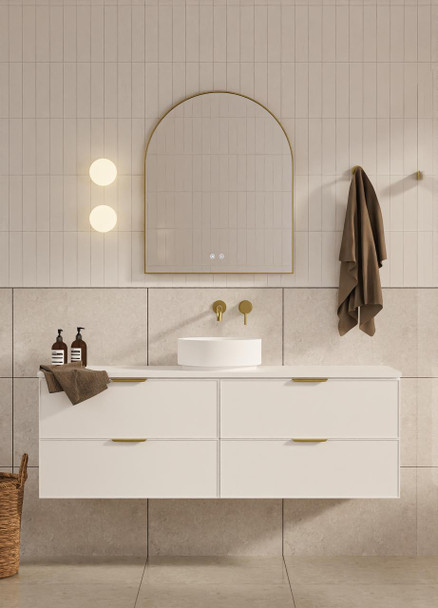 Hadley Matte White Wall Hung Vanity 1500mm Single Basin 