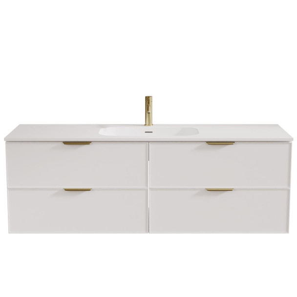 Hadley Matte White Wall Hung Vanity 1500mm Single Basin 
