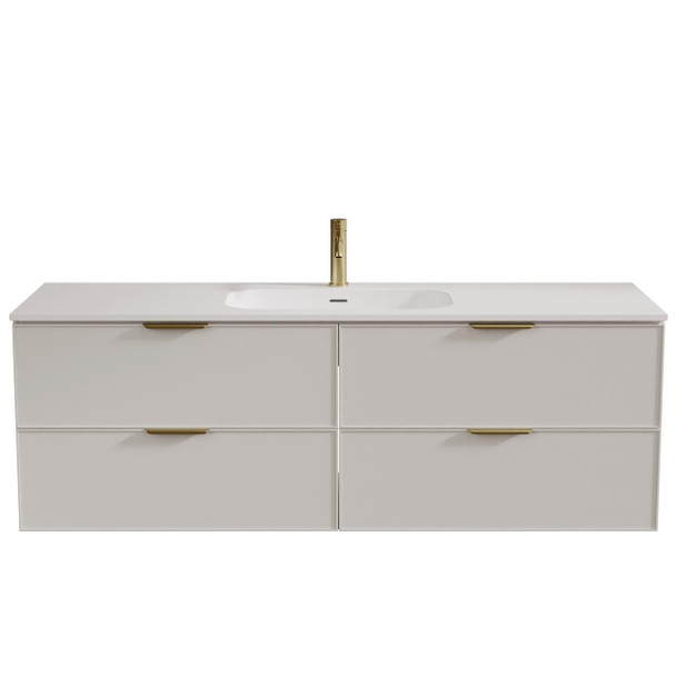 Hadley Soft Grey Wall Hung Vanity 1500mm Single Basin 