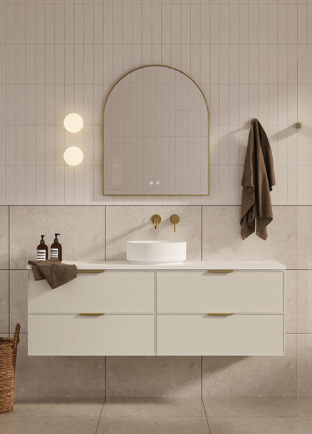 Hadley Soft Grey Wall Hung Vanity 1500mm Single Basin 