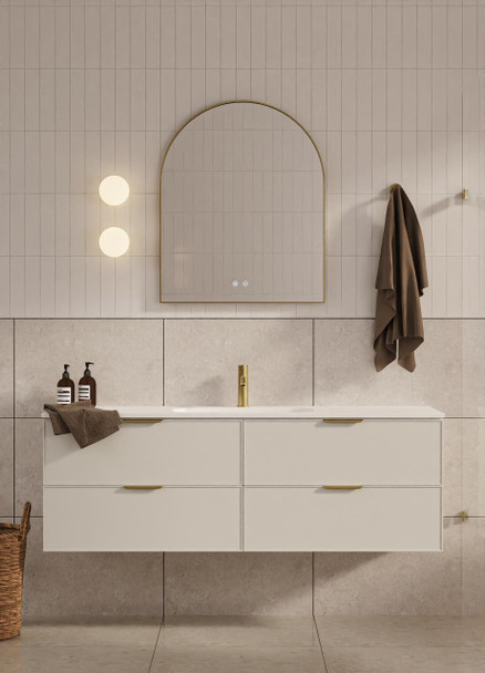 Hadley Soft Grey Wall Hung Vanity 1500mm Single Basin 