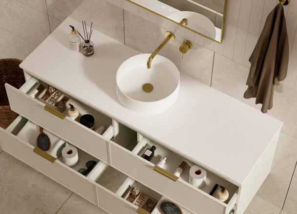 Hadley Soft Grey Wall Hung Vanity 1500mm Single Basin 