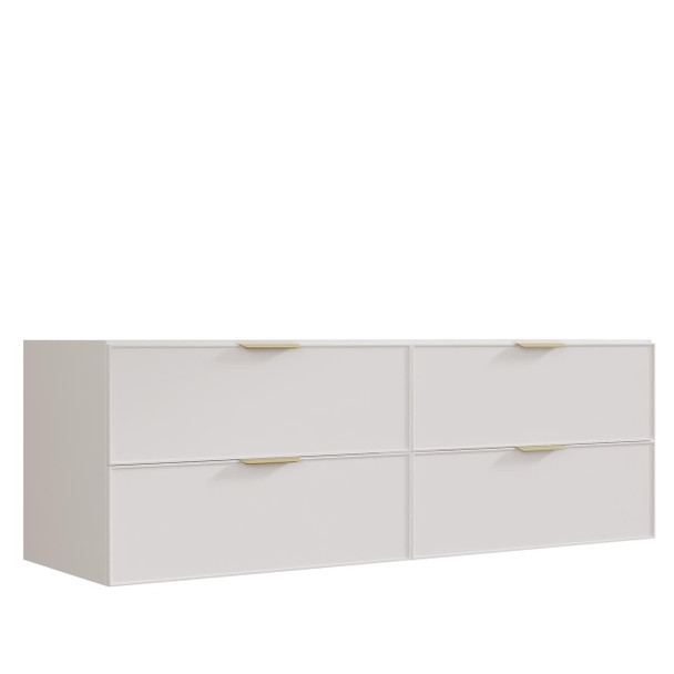 Hadley Matte White Wall Hung Vanity 1500mm Double Basin 