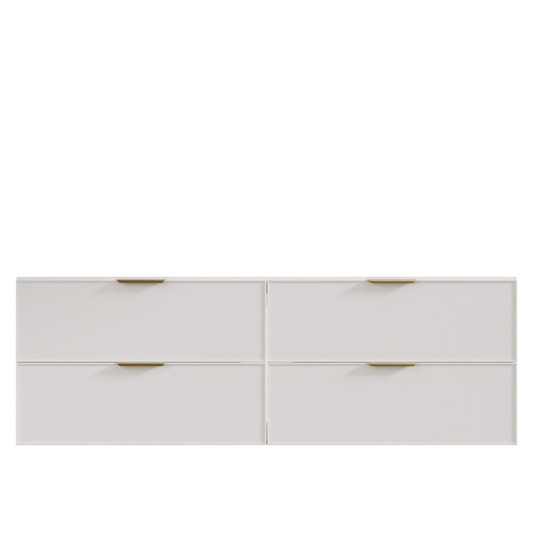 Hadley Matte White Wall Hung Vanity 1500mm Double Basin 