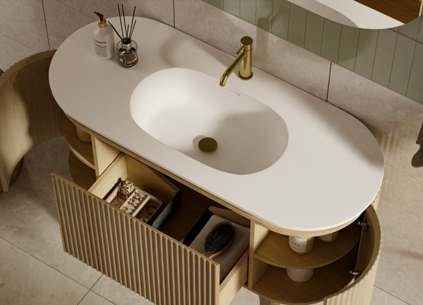 Abigail American Oak Floor Standing Vanity 1200mm