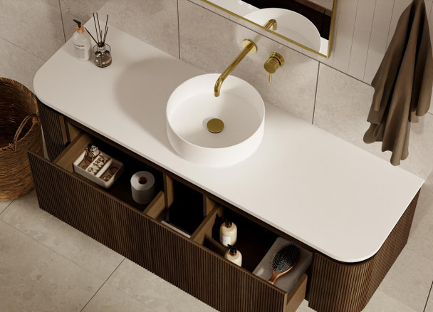 Yallingup Mocha Oak Wall Hung Vanity 1500mm Single Basin 