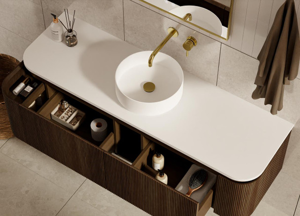 Yallingup Mocha Oak Wall Hung Vanity 1500mm Single Basin 
