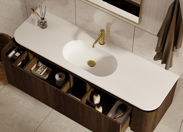 Yallingup Mocha Oak Wall Hung Vanity 1500mm Single Basin 