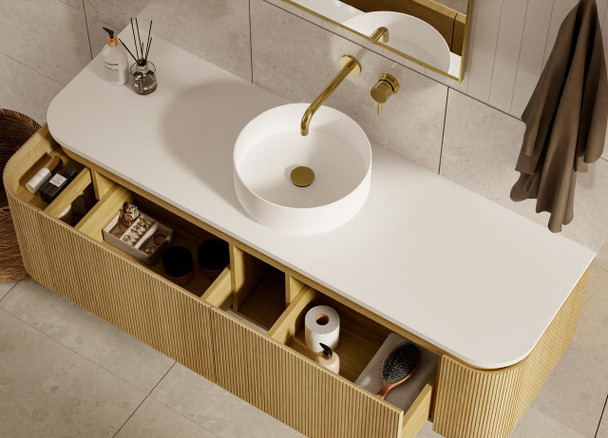 Yallingup American Oak Wall Hung Vanity 1500mm Single Basin 