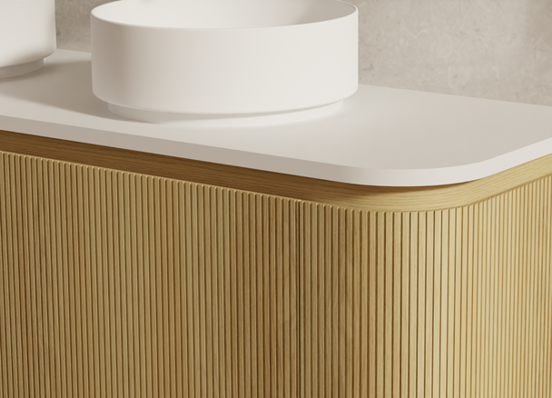 Yallingup American Oak Wall Hung Vanity 1500mm Double Basin