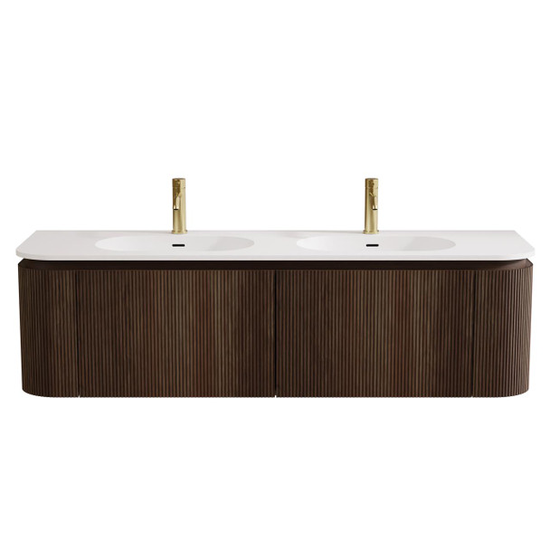 Yallingup Mocha Oak Wall Hung Vanity 1500mm Double Basin 