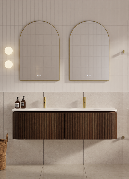 Yallingup Mocha Oak Wall Hung Vanity 1800mm Double Basin