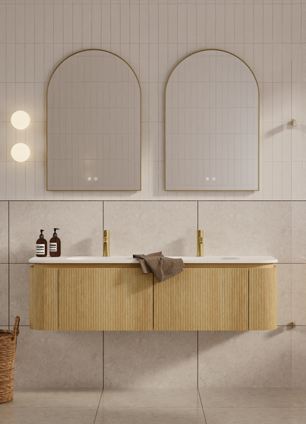 Yallingup American Oak Wall Hung Vanity 1800mm Double Basin
