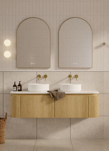 Yallingup American Oak Wall Hung Vanity 1800mm Double Basin 