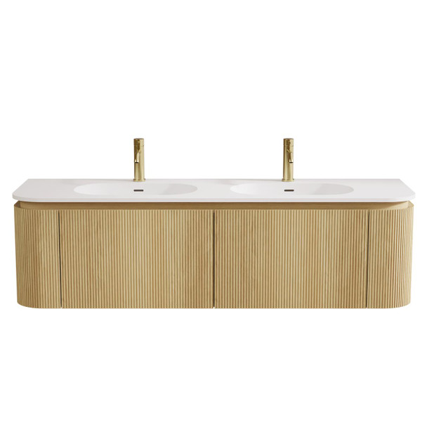 Yallingup American Oak Wall Hung Vanity 1800mm Double Basin 