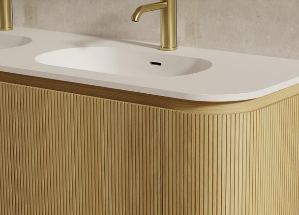 Yallingup American Oak Wall Hung Vanity 1800mm Double Basin 