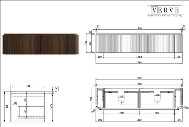 Yallingup American Oak Wall Hung Vanity 1800mm Double Basin 