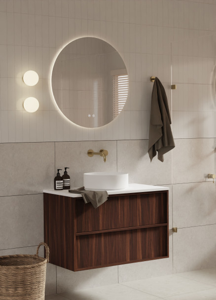 Flinders Black Walnut Wall Hung Vanity 900mm