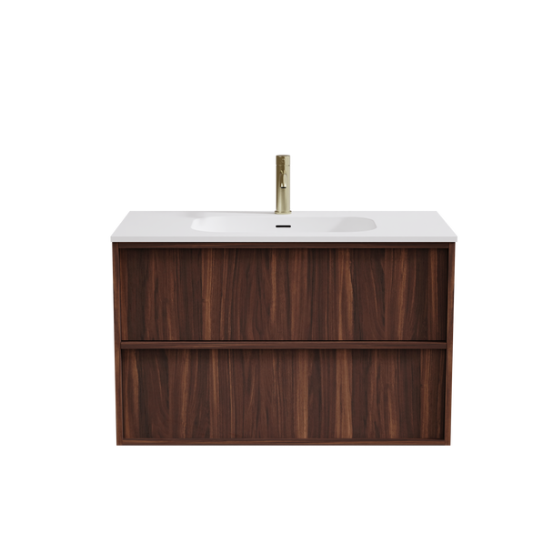 Flinders Black Walnut Wall Hung Vanity 900mm