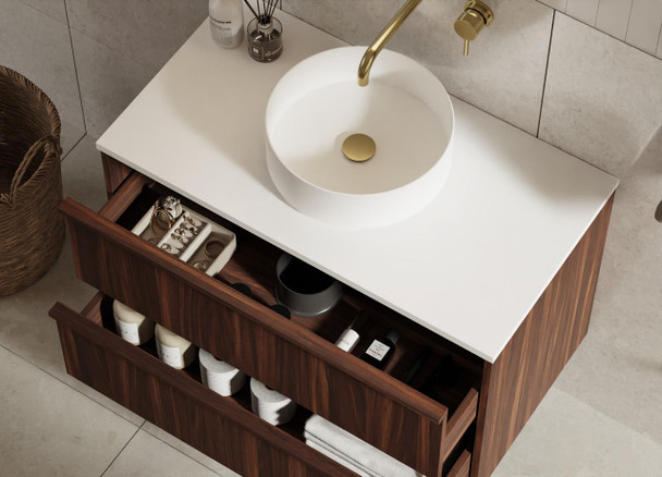 Flinders Black Walnut Wall Hung Vanity 900mm 