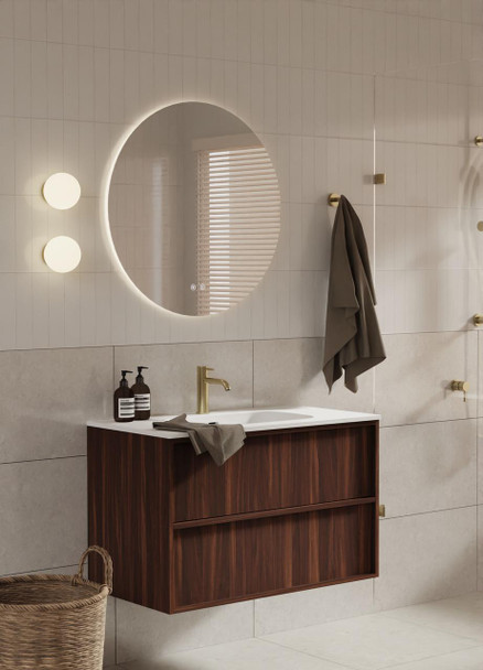 Flinders Black Walnut Wall Hung Vanity 900mm 