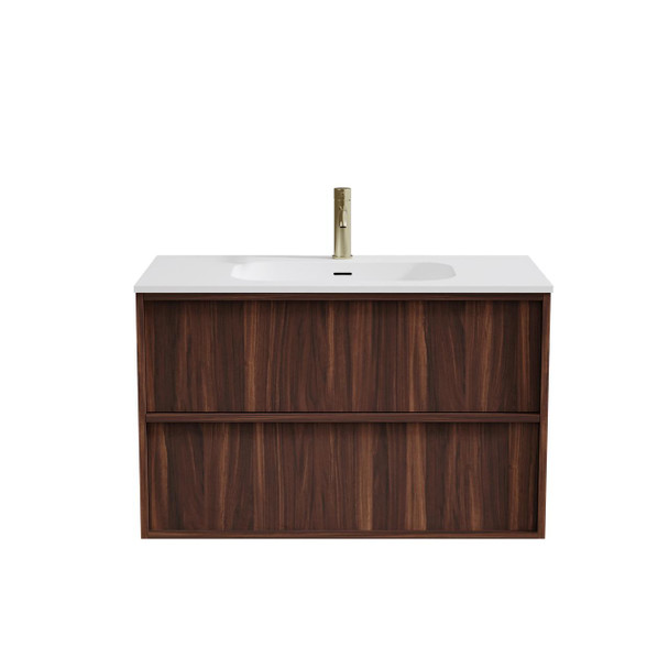 Flinders Black Walnut Wall Hung Vanity 900mm 