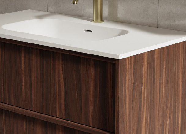 Flinders Black Walnut Wall Hung Vanity 1200mm