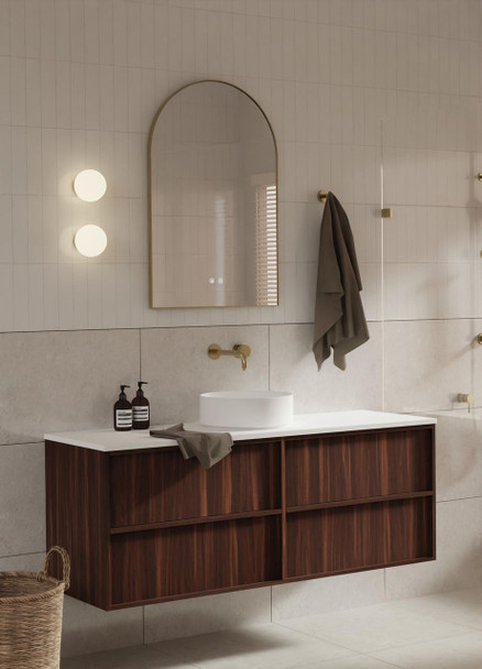 Flinders Black Walnut Wall Hung Vanity 1500mm Single Basin 