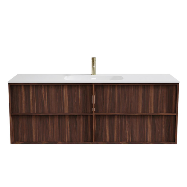 Flinders Black Walnut Wall Hung Vanity 1500mm Single Basin 