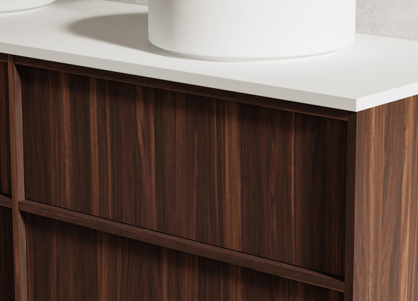 Flinders Black Walnut Wall Hung Vanity 1500mm Double Basin 