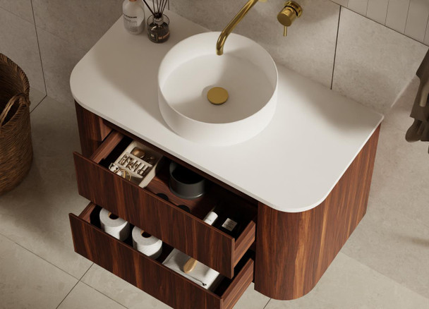 Karijini Black Walnut Wall Hung Vanity 900mm 