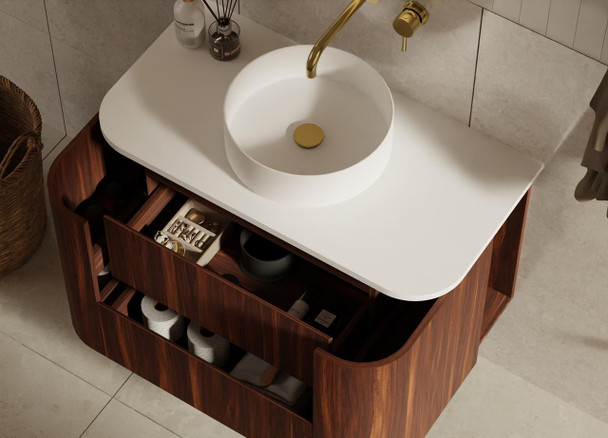 Karijini Black Walnut Wall Hung Vanity 600mm 