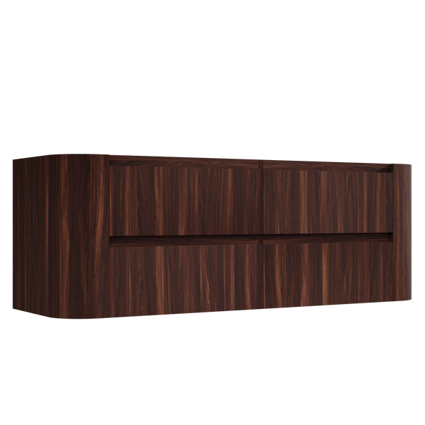 Karijini Black Walnut Wall Hung Vanity 1500mm Single Basin