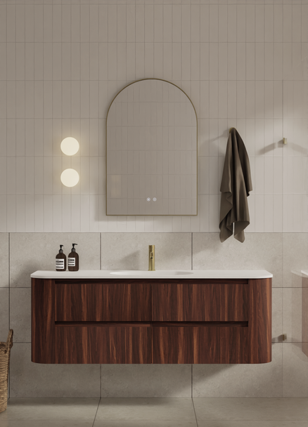 Karijini Black Walnut Wall Hung Vanity 1500mm Single Basin
