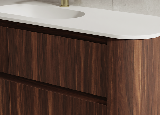 Karijini Black Walnut Wall Hung Vanity 1500mm Single Basin