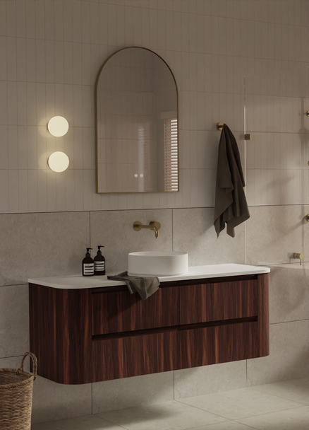 Karijini Black Walnut Wall Hung Vanity 1500mm Single Basin