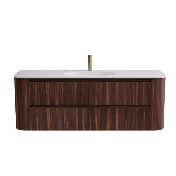 Karijini Black Walnut Wall Hung Vanity 1500mm Single Basin 