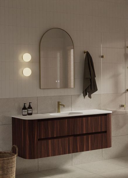 Karijini Black Walnut Wall Hung Vanity 1500mm Single Basin 