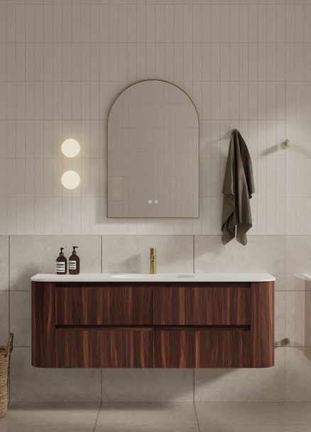 Karijini Black Walnut Wall Hung Vanity 1500mm Single Basin 