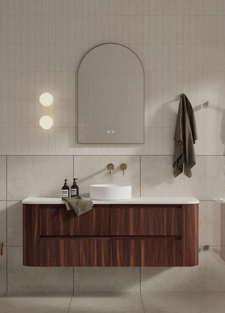 Karijini Black Walnut Wall Hung Vanity 1500mm Single Basin 