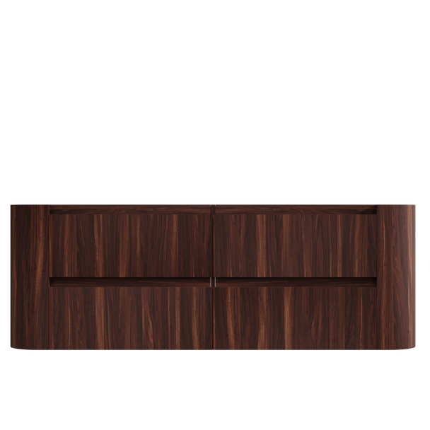 Karijini Black Walnut Wall Hung Vanity 1500mm Double Basin