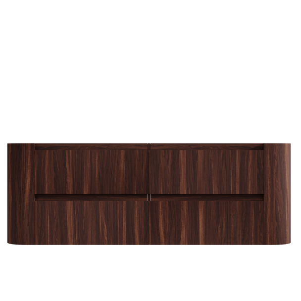 Karijini Black Walnut Wall Hung Vanity 1800mm Double Basin