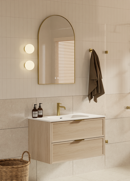 Bayside Washed Oak Wall Hung Vanity 900mm