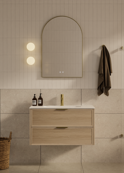 Bayside Washed Oak Wall Hung Vanity 900mm