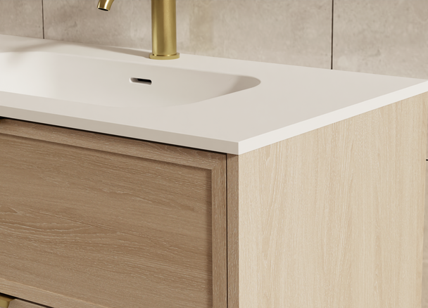 Bayside Washed Oak Wall Hung Vanity 900mm